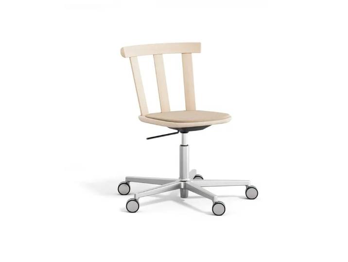 Stolab Alt Drehstuhl mit gepolstertem Sitz Birke Hallingdal 65-200 beige-Leichter mattlackiert