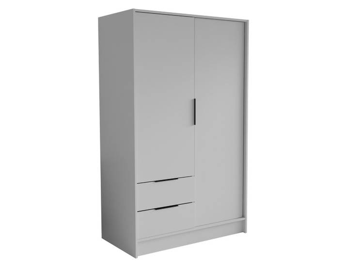 DREHTÜRENSCHRANK CAVA 102/200/51 cm Modern Kleiderschrank 2-türig Weiß