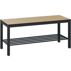 CP-Möbel Umkleidebank 8060-000, Sitzfläche Holz, 100 cm, mit Schuhrost, eiche / anthrazit