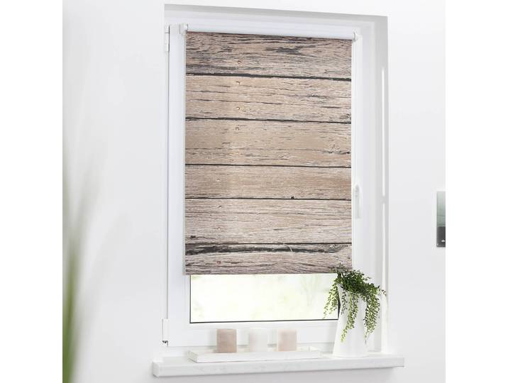Klemmfix Rollo Bretter 100 x 150cm Braun/Braun