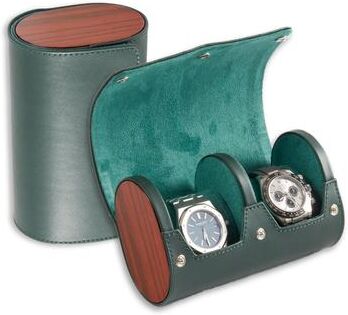 Bey Berk Radford Two Watch Case in Hunter Green Leather