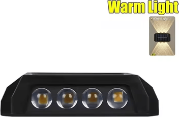 Uplift Curations Solar Wall Light IP65 Waterproof LED Safety Up And Down Lighting For Outdoor Patio Yard Garden warm Light 8 Wick