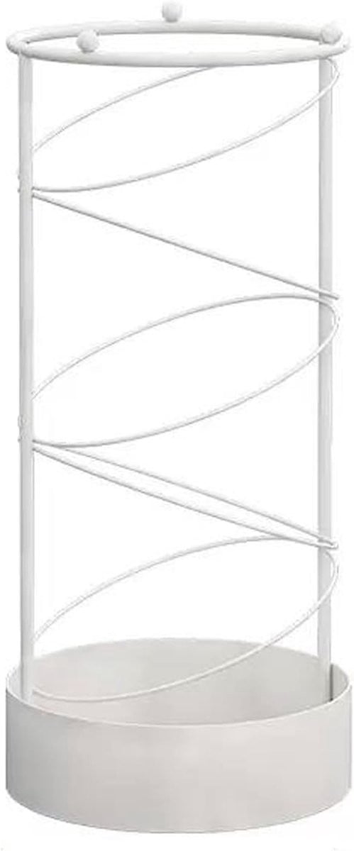 Stijlvolle witte metalen paraplustandaard voor een droge entree - 26 x 55 cm
