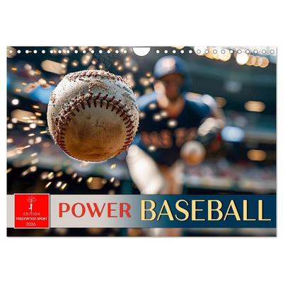 Power Baseball (Wandkalender 2026 DIN A4 quer), CALVENDO Monatskalender