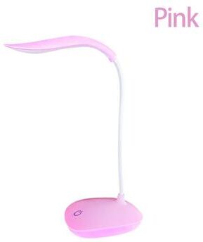 Combo Retail Shop LED Reading Desk Lamp, Portable Desk Lamp, USB Charging Table Light, Touch Dimming, Eye Protection Light For Room pink