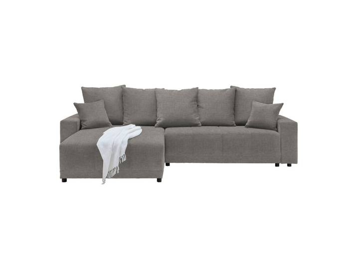Ecksofa 289/176 cm Dunkelgrau Webstoff