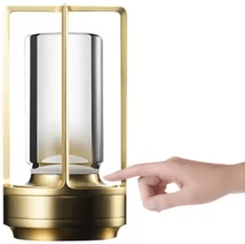 Inspire Curations Rechargeable Wireless LED Table Lamp Touch Sensor Bedside Reading Light goldenb