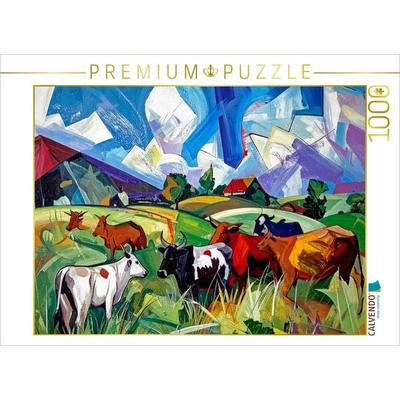CALVENDO Puzzle Rinder auf der Weide | 1000 Teile Lege-Größe 64x48cm Foto-Puzzle für glückliche Stunden