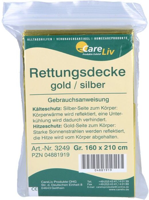 Careliv Produkte OHG RETTUNGSDECKE 160x210 cm gold/silber 1 St.