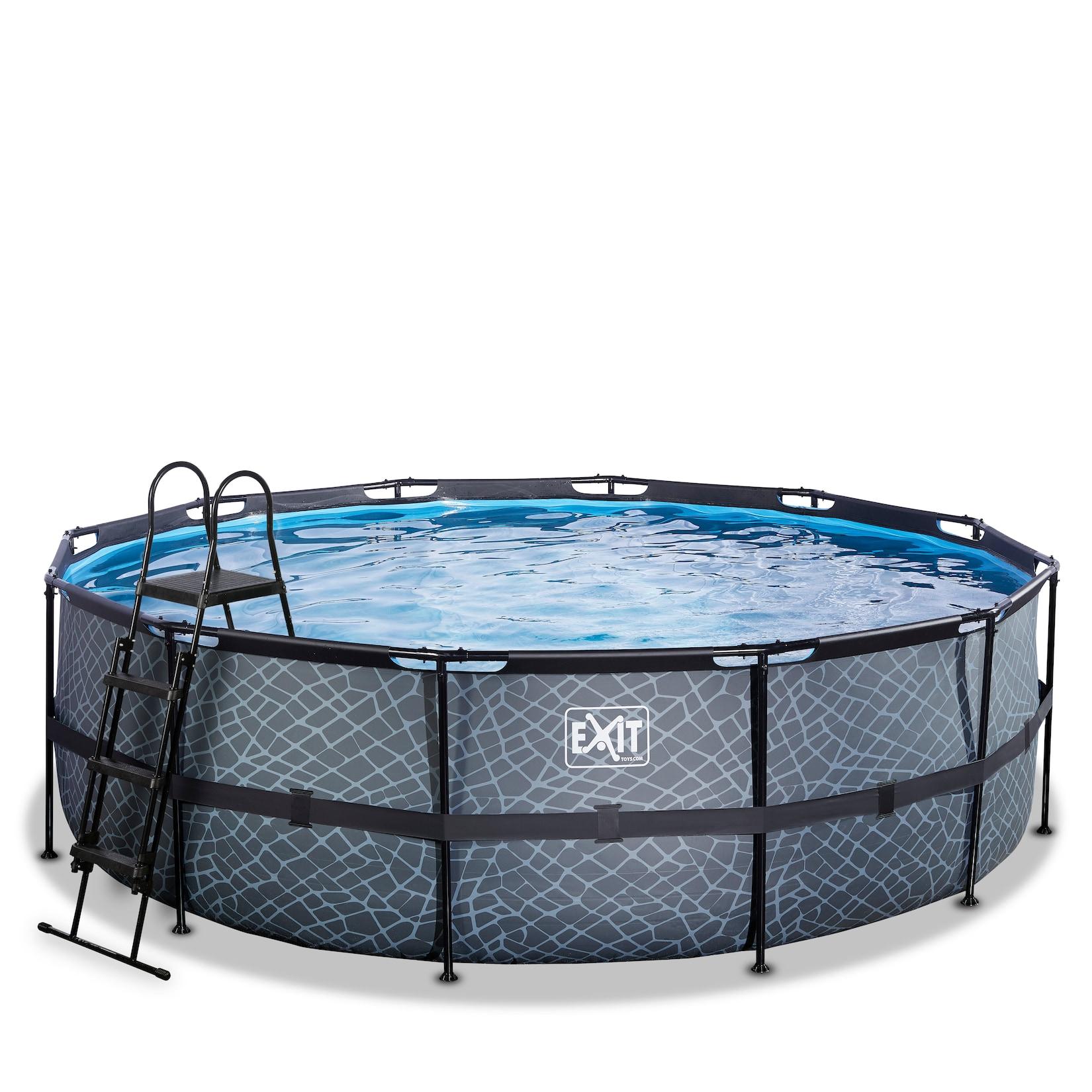 EXIT Frame Pool ø450x122cm mit Sandfilterpumpe - Grau