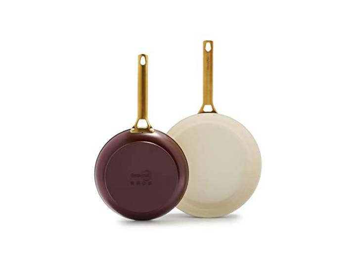 GreenPan Padova Bratpfannen-Set, harteloxiert, gesunde Keramik, antihaftbeschichtet, 25,4 cm und 30,5 cm, PFAS-frei, Induktion, spülmaschinenfest, Trüffelbraun