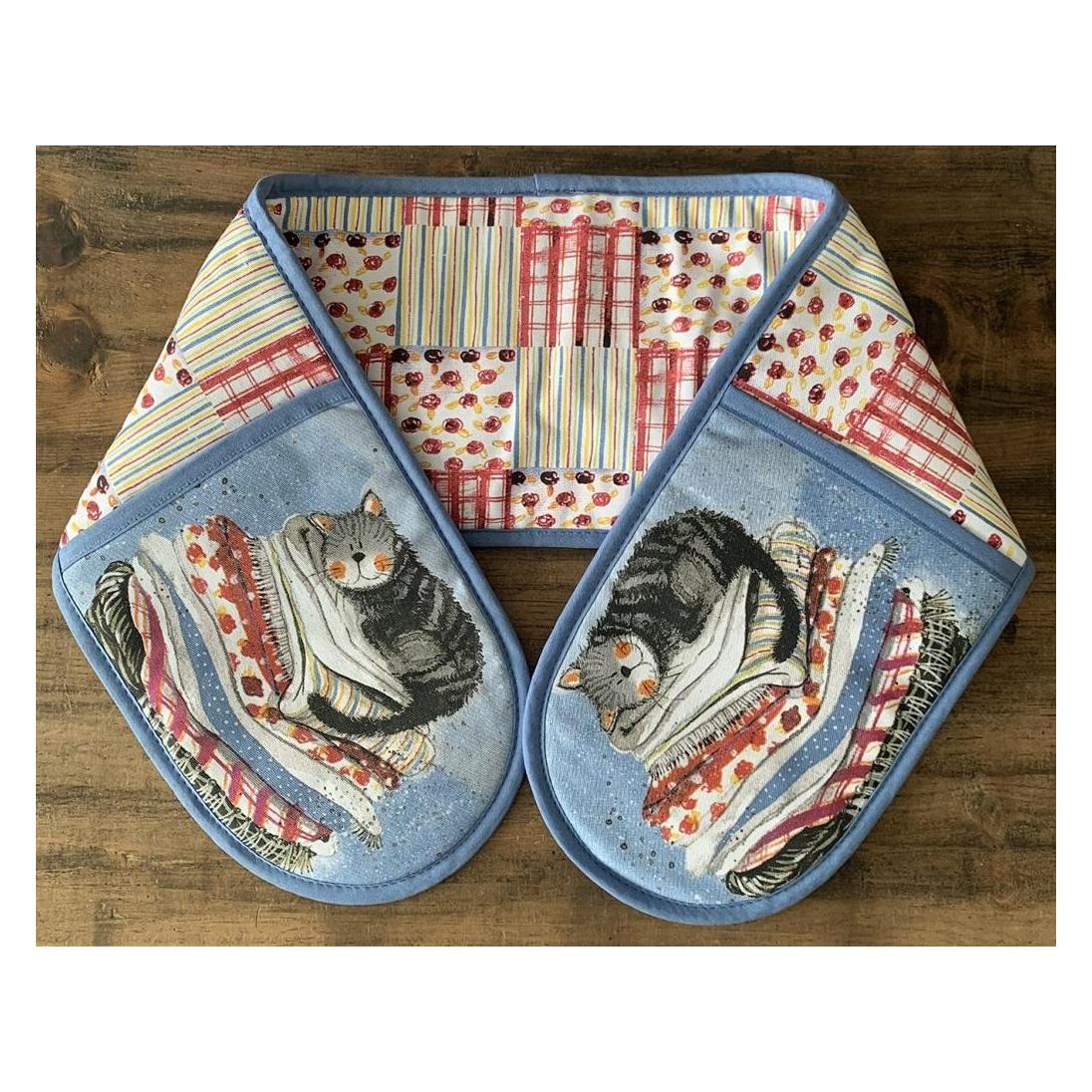 Teka Ofenhandschuhe GLV01 Katze auf einem Wäschekorb (100 % Baumwolle) (47992857)