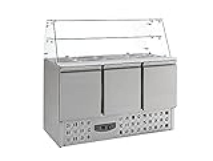 Saladette réfrigérée 4 GN 1/1 - Vitrine en Verre 3 Portes - Combisteel