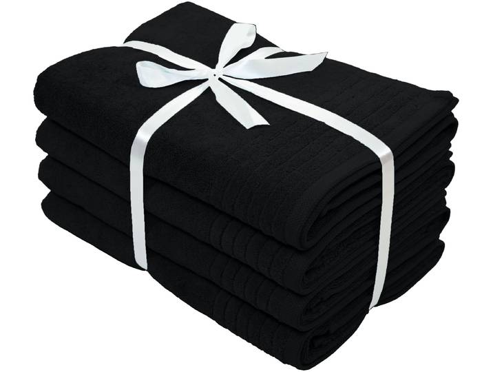 Duschtücher GOODPRODUCT Sanremo Premium, Premium Handtücher, 600 gr/m², 70x140cm , schwarz, B:70cm L:140cm, Frottier, Frottier, Handtücher, Duschtücher, mit Bordüre, flauschig & weich, dicke Qualität, 5 Jahre Garantie