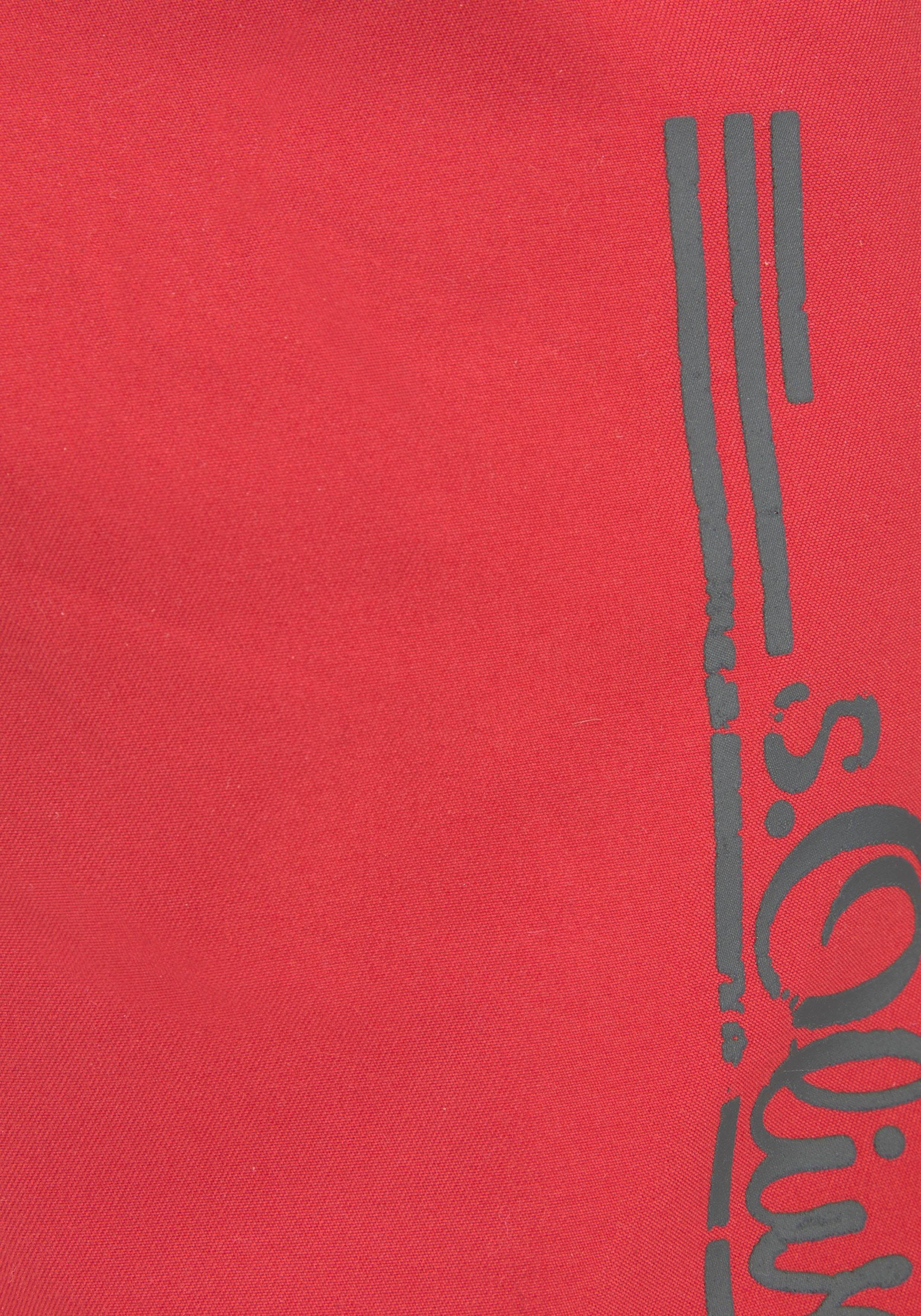Badeshorts S.OLIVER "Philip Kids", Jungen, Gr. 158/164, N-Gr, rot, Polyester, kontrastfarbene Details, unifarben, Badehosen Badeshorts, im schlichten Design rot 158/164, N-Gr