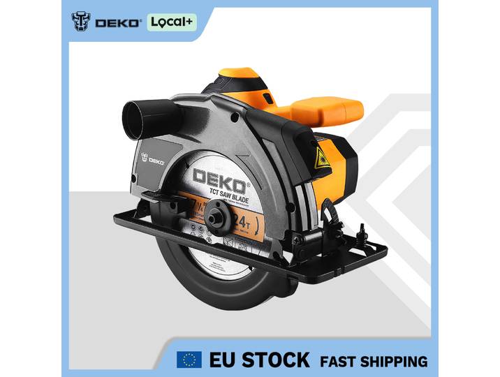 DEKO scie circulaire électrique 185mm machine de découpe multifonctionnelle avec poignée auxiliaire 1200W outil électrique domestique-série DKCS