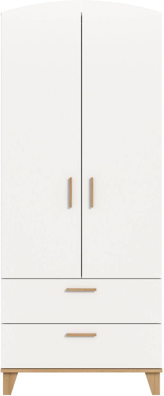 Pharao24.de Drehtürenkleiderschrank Kleiderschrank in Weiß 81 cm breit