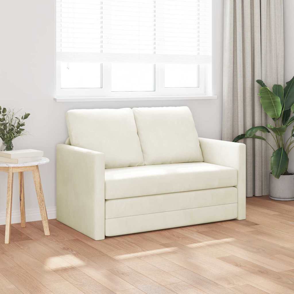 vidaXL Canapé-Lit Crème 204 x 122 x 60 cm Velours