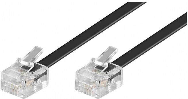 Goobay Câble de connexion RJ11 10m, noir, mâle/mâle 50319 (50319)