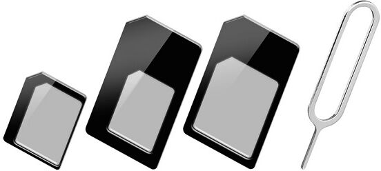 Conjunto Adaptadores Cartões nano-SIM, micro-SIM, SIM (3 em 1) c/ Ferram. Extractora