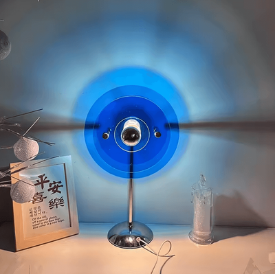 Inspire Curations Sunset Projection Table Lamp USB LED Rainbow Mood Light For Home Decor blue Style usb Plug