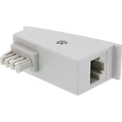 InLine TAE-F Adapter, TAE-F Stecker auf RJ45 Buchse, 8P2C für Fritzbox, grau