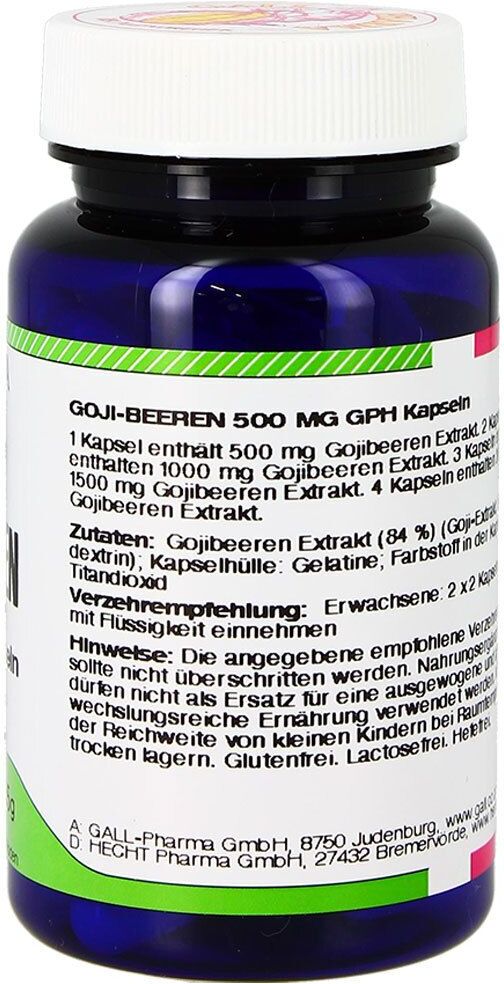 GALL PHARMA Goji Beeren 500 mg GPH Kapseln 60 St