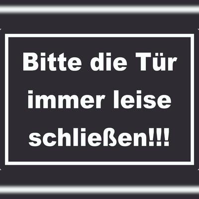 HB-Druck Aufkleber Bitte die Tür immer leise weiss-schwarz A0 (841x1189mm)