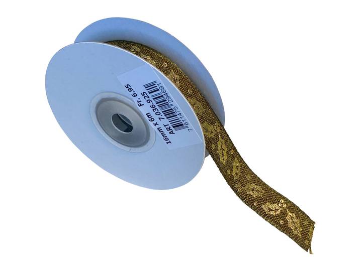Geschenkband bring joy olive Polyester/Metall T 600 cm - Geschenkband