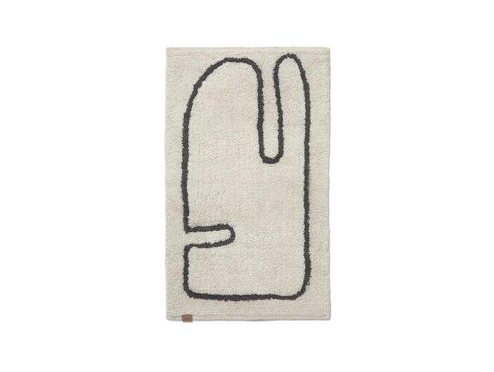Ferm Living - Lay Fussmatte, 50 x 70 cm, off-white / coffee