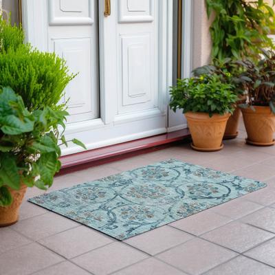 Addison Rugs Machine Washable Indoor/ Outdoor Chantille Scroll Floral Rug