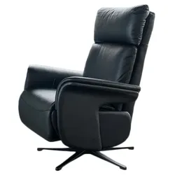 KAWOLA Sessel NAMA Relaxsessel drehbar Leder schwarz