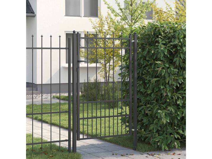 vidaXL Zauntor HORST Stahl Schwarz Abschließbar