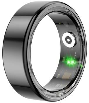 StayWell Smart Ring Military Grade Titanium Steel Shell, Health Monitoring IP68 & 3ATM, Waterproof Multi Sport Modes black 8