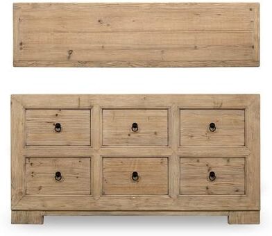 "Artissance Capri 68"" Weathered Natural Pine Chest of Drawers (35"" H x 18"" D)"
