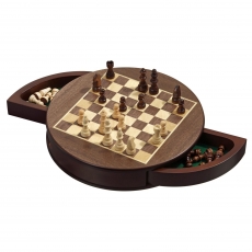 Chess - Schachspiel - Schachkassette - Rund - magnetisch - Breite ca. 31 cm 241960
