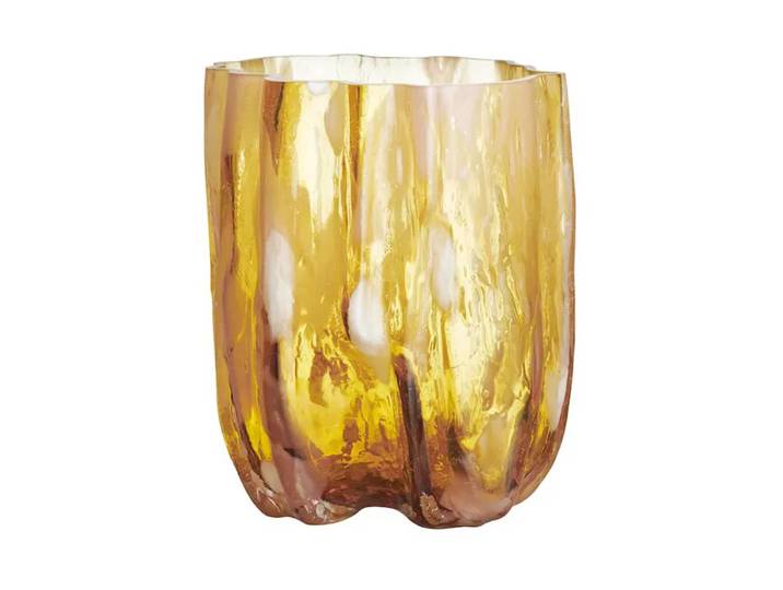 Kosta Boda Vase Crackle 27 cm Flamant-ambre