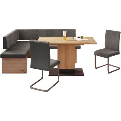 Essgruppe HELA "BERKEL", grau (artisan eiche, schwarz, anthrazit, anthrazit, artisan eiche, schwarz), Webstoff, Synchron-Auszug, Artisan Eiche/Schwarz,Anthrazit, Holzwerkstoff, Metall, Stoff, Sitzmöbel-Sets, Essgruppe,...