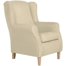 OHRENSESSEL Karlen Bezug Flachgewebe Buche natur / beige