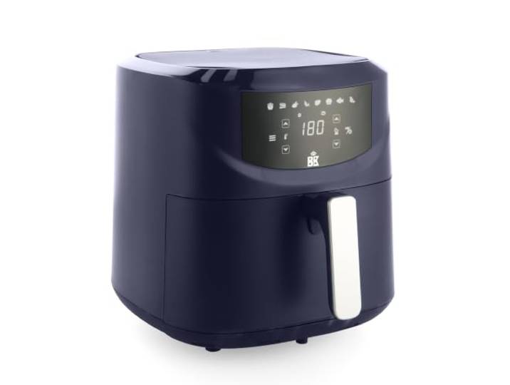BK Connect Heißluftfritteuse XXL 7,6 L, 2000 W, 8 Programme, Touch-Display, Keramikbeschichtung, spülmaschinengeeignet, Dark Navy