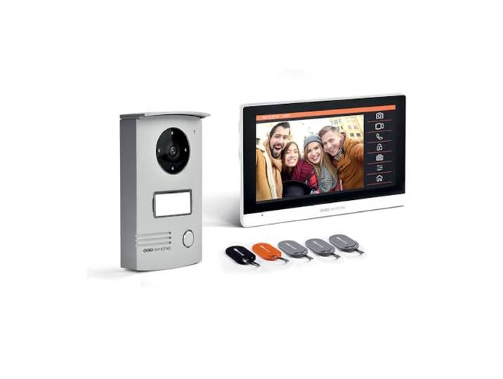Visiophone Filaire 7 Pouces avec 5 Badges RFID VisioDoor 7\, Interphone PVF0042 VisioDoor 7+ RFID visiophone\, filaire\, écran tactile 7\ \, Photo Vidéo\, vision nocturne IP55\, micro SD\, Appel