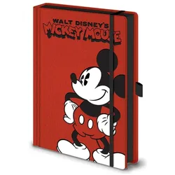 Mickey Mouse, Heft + Block, - Notebook A5 Premium - Pose (A5, Harter Einband)