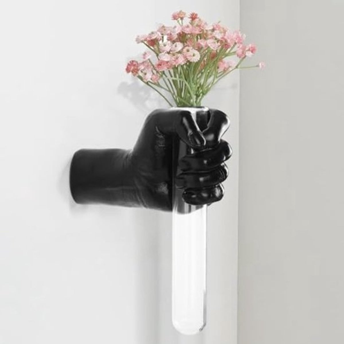 Zwarte Muursculptuur met Handvaas - Uniek Wanddecor voor Volwassenen