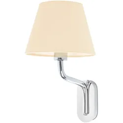 Faro Wandleuchte ETERNA E27, IP20, chrom, beige FAR-24005-11