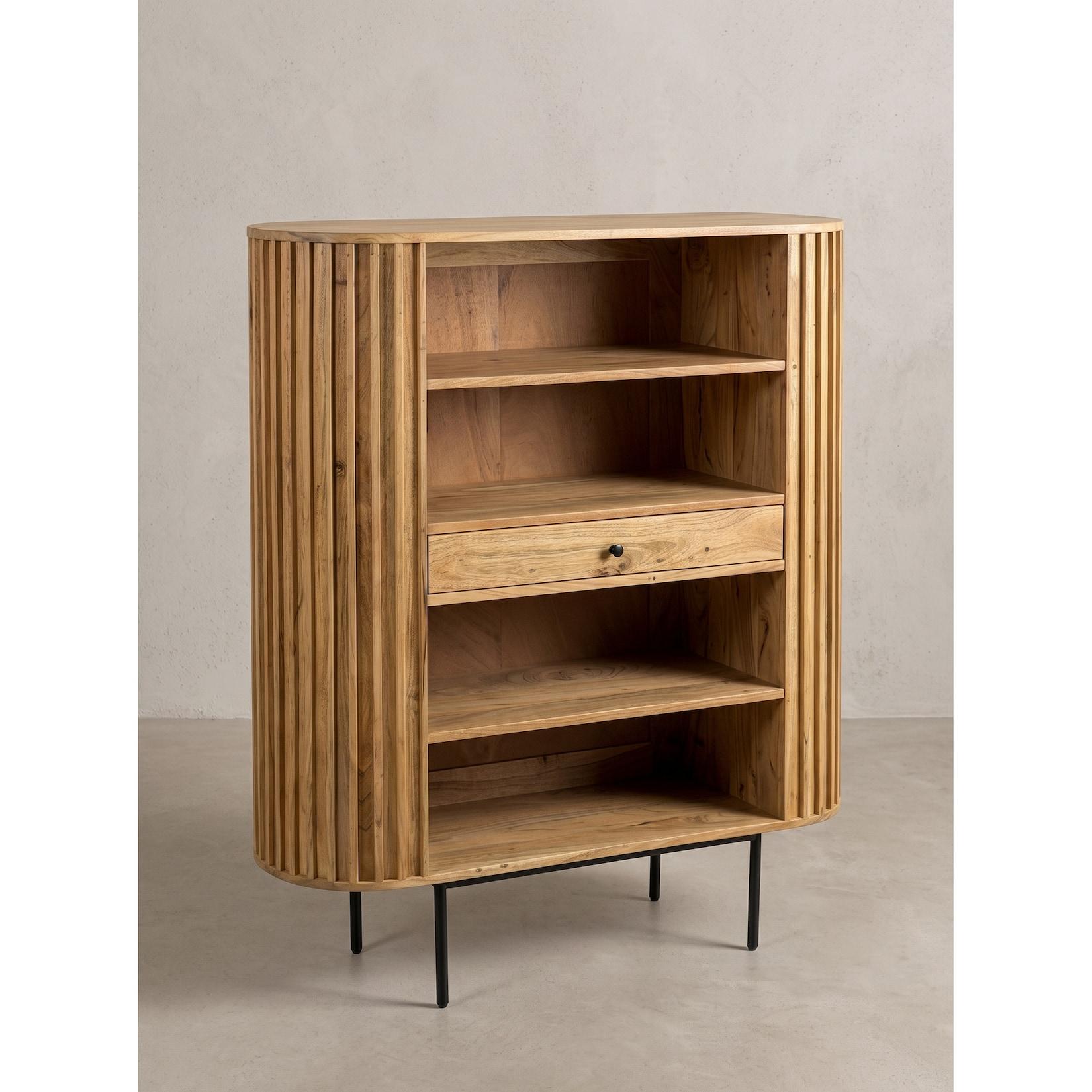 Bücherregal Akazie Massivholz 105x40x122 cm - MELA Kadima