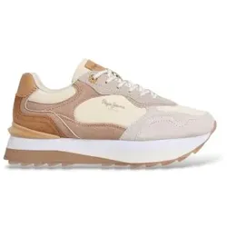 Pepe Jeans für Damen. PLS600064 Freya Lea Ledersneaker weiß (37), Wohnung, Spaltleder, Schnürsenkel, Lässig