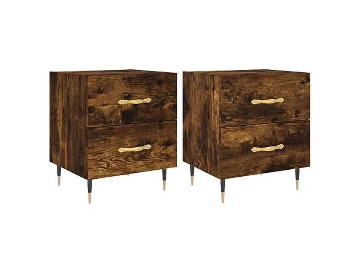 Heofavd Nachttische 2er Set Räuchereiche 40x35x47,5 cm Holzwerkstoff