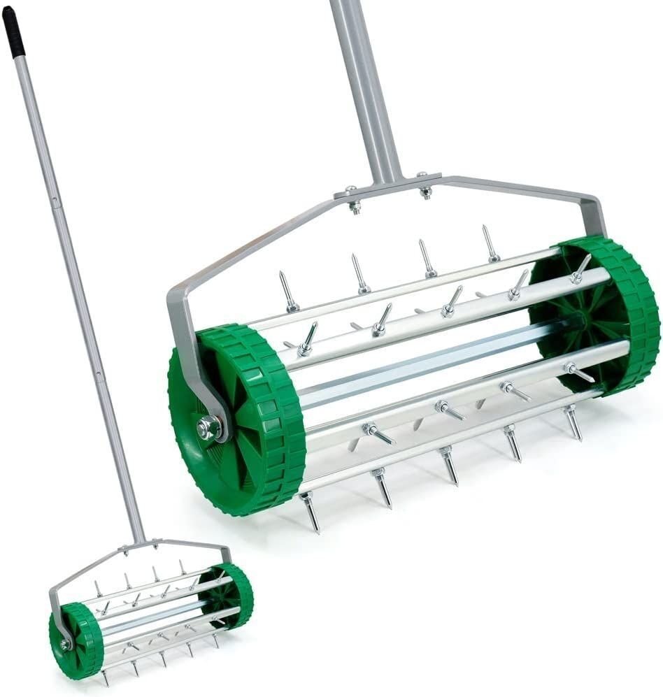 Varan Motors - LA450 Rouleau aérateur de Jardin, scarificateur manuel pour pelouse et gazon