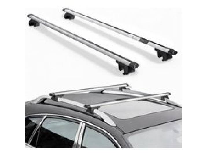 VEVOR Barres Transversales de Toit Charge 100 kg, Porte Bagages de Toit 120 cm, pour Panier Porte-bagages Galerie Camping Voyage, en Alliage d'Aluminium, Barres Seulement, Pieds de Fixation Non Inclus