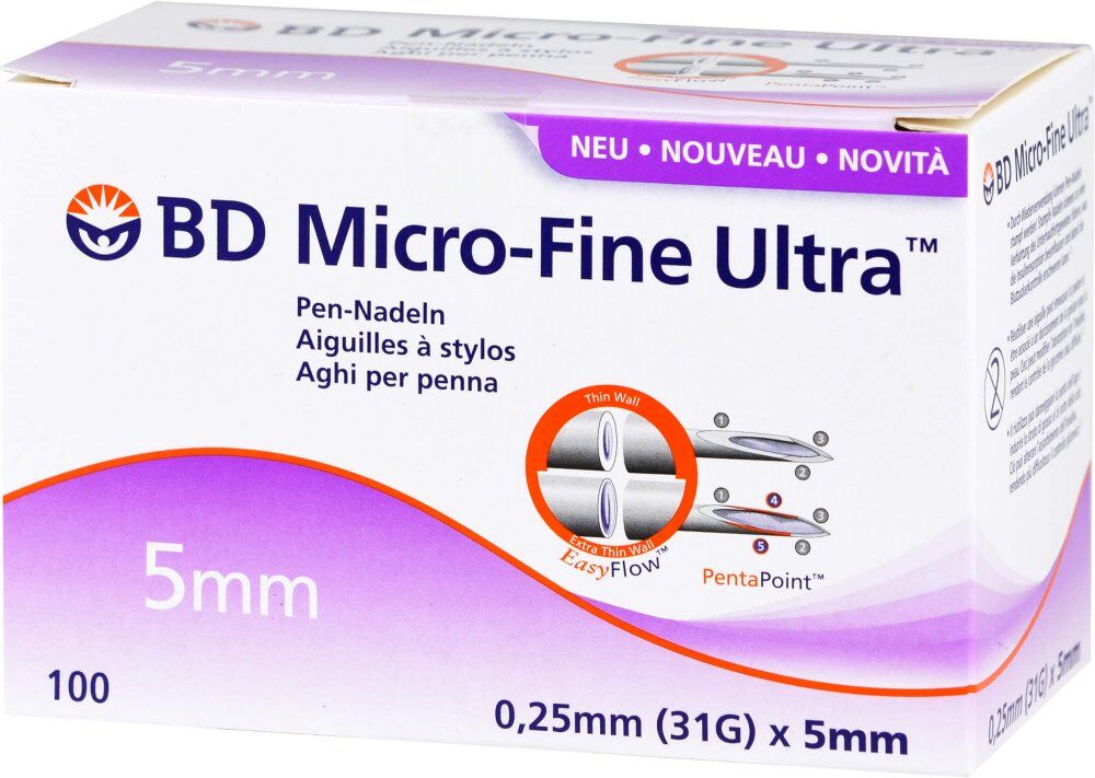 Bd Micro-fine Ultra Pen-nadeln 0,25x5 mm